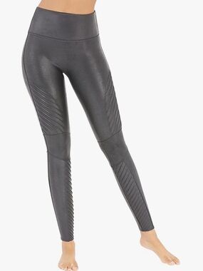 SPANX Faux Leather Moto Leggings – Black